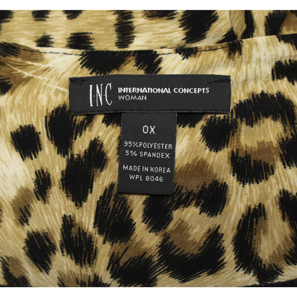 INC International Concepts Women's Leopard Print Maxi Dress Sz 14-16W - Picture 4 of 5